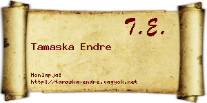 Tamaska Endre névjegykártya